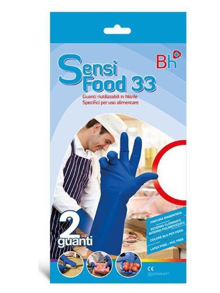 GUANTO SENSIFOOD NITRILE BLU 33cm 2pz