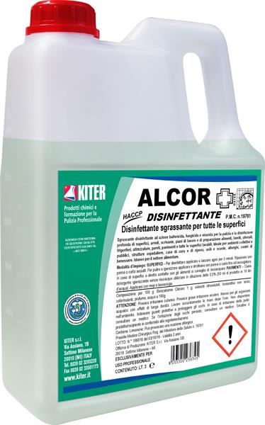 ALCOR 3l DISINFETTANTE SGRASSANTE PMC HACCP