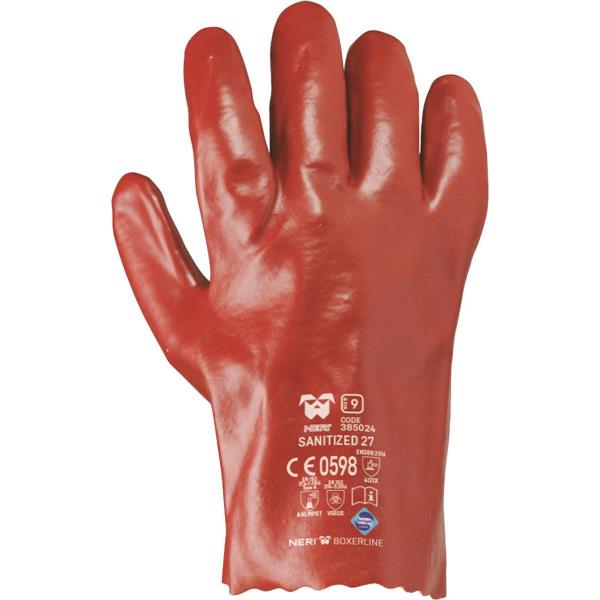 GUANTO IN PVC LEGGERO SANITIZED 27cm ROSSO