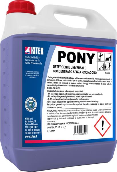 PONY 5l DETERGENTE UNIVERSALE CONCENTRATO SENZA RISCIACQUO