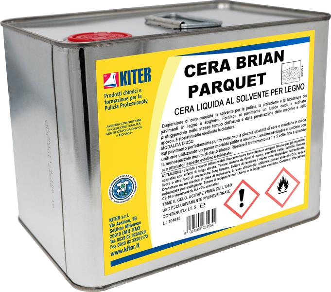 CERA BRIAN PARQUET 5l CERA LIQUIDA AL SOLVENTE PER PAVIMENTI IN LEGNO