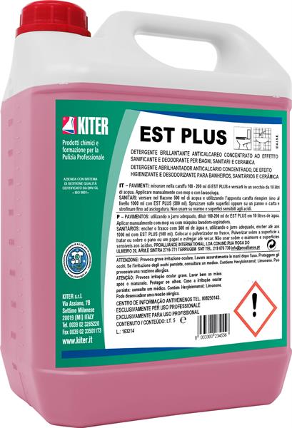 EST PLUS 5l DETERGENTE CONCENTRATO MULTIFUNZIONALE PER PAVIMENTI E SANITARI