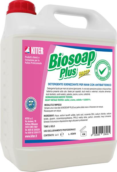 BIOSOAP PLUS 5l DETERGENTE IGIENIZZANTE PER MANI