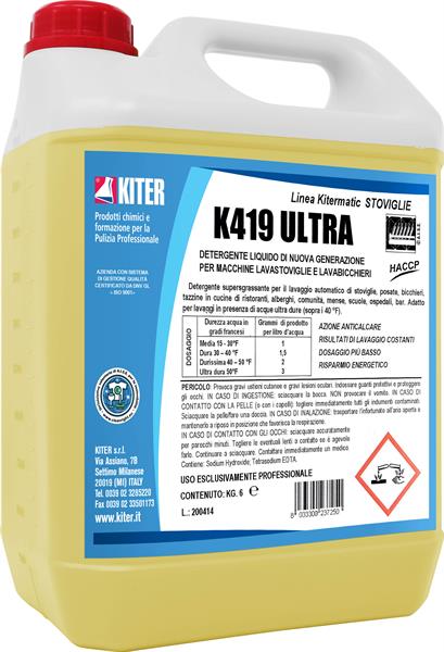 K 419 ULTRA 5l DETERGENTE LIQUIDO PER LAVASTOVIGLIE E LAVABICCHIERI