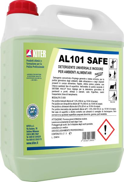 AL 101 SAFE 5l DETERGENTE UNIVERSALE INODORE PER AMBIENTI ALIMENTARI