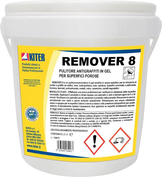 REMOVER 8 5l PULITORE ANTIGRAFFITI PER SUPERFICI POROSE