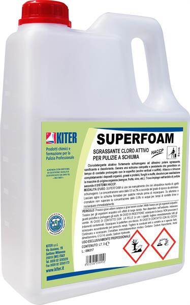 SUPERFOAM 3l SGRASSANTE CLORO ATTIVO PER PULIZIE A SCHIUMA