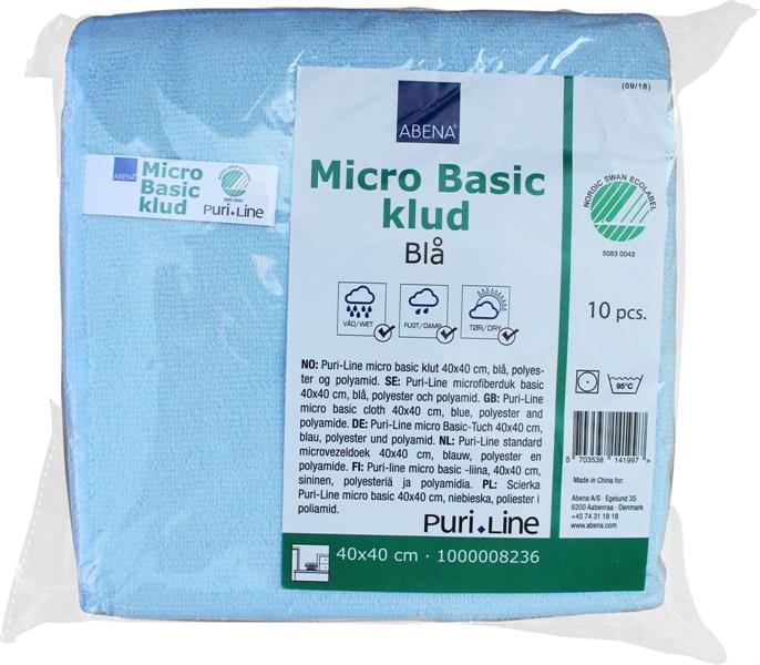 MICROFIBRA ECOLABEL ABENA PURI-LINE BASIC 40x40cm AZZURRO