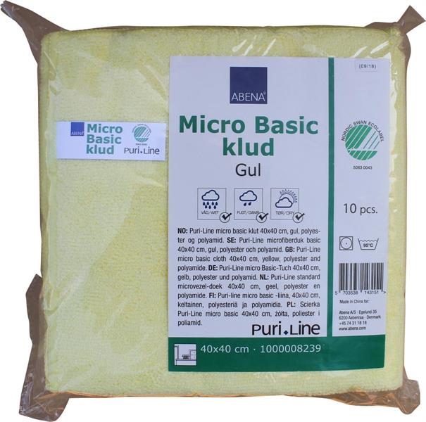 MICROFIBRA ECOLABEL ABENA PURI-LINE BASIC 40x40cm GIALLO