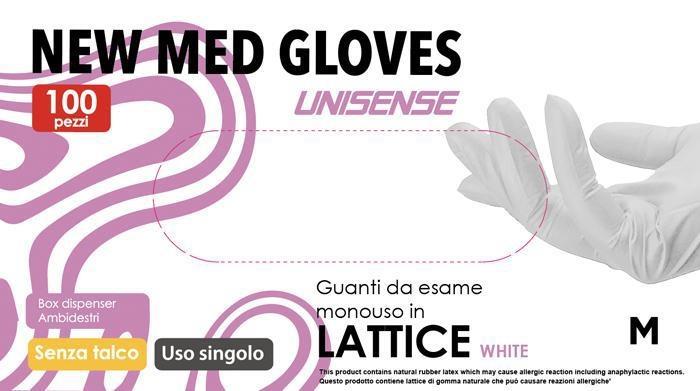 GUANTO MONOUSO LATTICE UNISENSE SENZA POLVERE 100pz