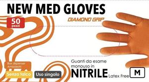 GUANTO MONOUSO NITRILE DIAMOND GRIP ARANCIO 50pz