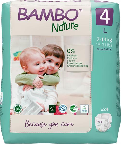 PANNOLINI BAMBO NATURE MIDI TAGLIA 4 7/14kg 24pz