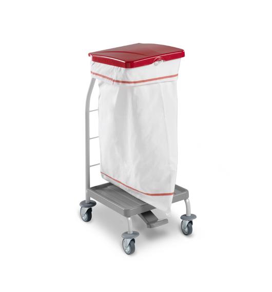 CARRELLO DUST 70l X RACCOLTA VERNICIATO RILSAN CON COPERCHIO E PEDALE