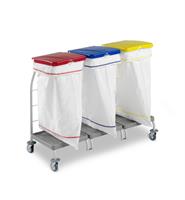 CARRELLO DUST 3x70l X RACCOLTA VERNICIATO RILSAN CON COPERCHIO