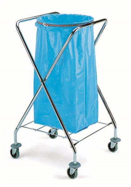 CARRELLO DUST 120l PORTASACCO TONDO PIEGHEVOLE CROMATO