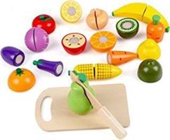 GIOCO SET FRUTTA DA TAGLIARE IN LEGNO