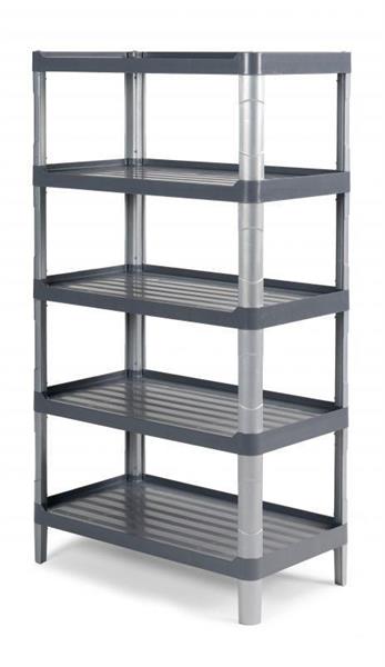 SCAFFALE 5 RIPIANI SHELF CON RIPIANI E MONTANTI IN PLP