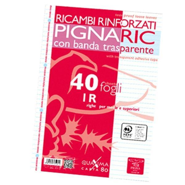 RICAMBI A4 FORATI CON RINFORZO 80g 40 FOGLI 1 RIGO