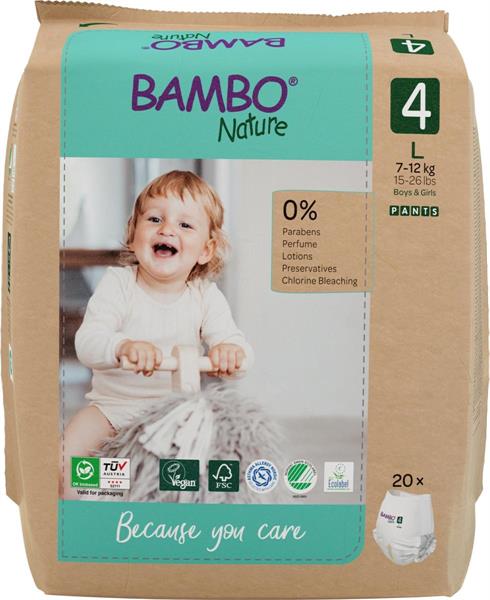 BAMBO NATURE PANNOLINO MUTANDINA TAGLIA 4 7/14kg 20pz