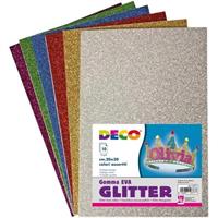 FOGLI GOMMA CREPP 20X30cm 10pz GLITTER COLORI ASSORTITI