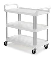 CARRELLO SHELF BIANCO 3 PIANI RUOTE 125mm