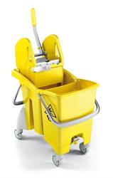 CARRELLO ACTION PRO GIALLO 30l A DUE VASCHE CON STRIZZATORE TEC