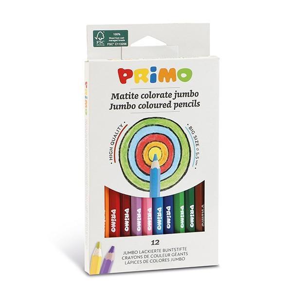 PRIMO MATITE COLORATE JUMBO Ø5,5mm 12pz ASSORTITI