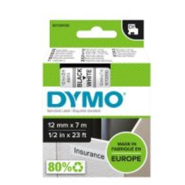 DYMO NASTRO D1 12mm 7m NERO/BIANCO