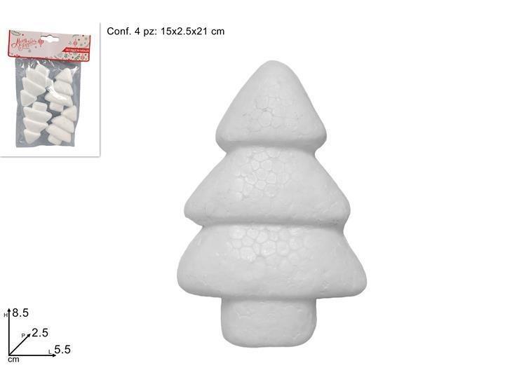 FORMA POLISTIROLO ALBERO NATALE 8cm 4pz