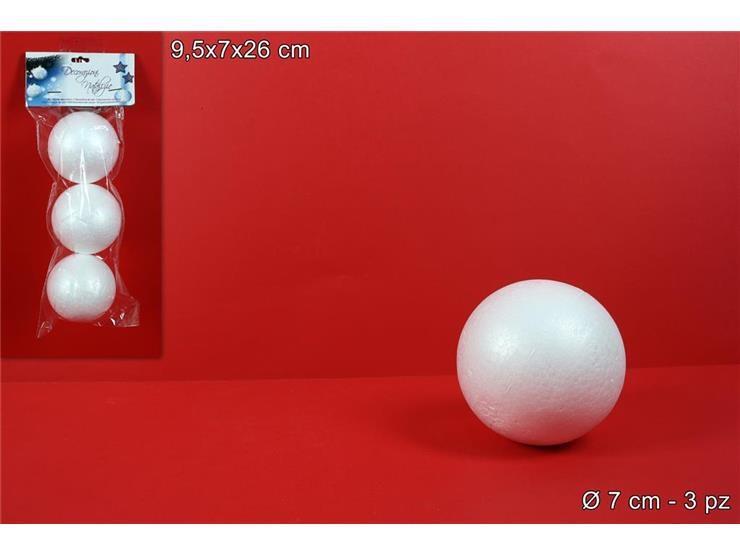 FORMA POLISTIROLO SFERA 7cm 3pz