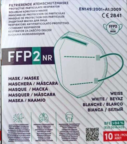 MASCHERINA FFP2 SENZA VALVOLA BIANCA 100pz