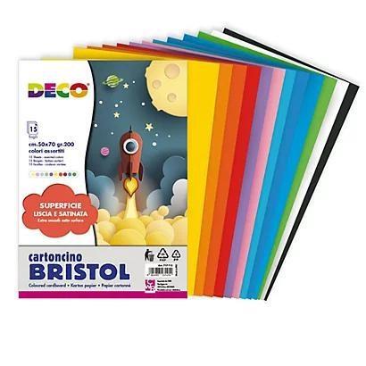 CARTONCINO BRISTOL 200g 50x70cm L/R 24FF COLORI ASSORTITI