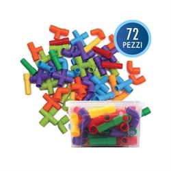 COSTRUZIONI TUBETTI COLORATI 72pz