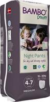 PANNOLINI PER LA NOTTE BAMBO DREAMY NIGHT PANTS GIRL 4-7 ANNI 15/35kg 10pz